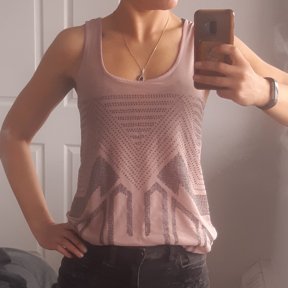 Dusty Pink SequinTank top